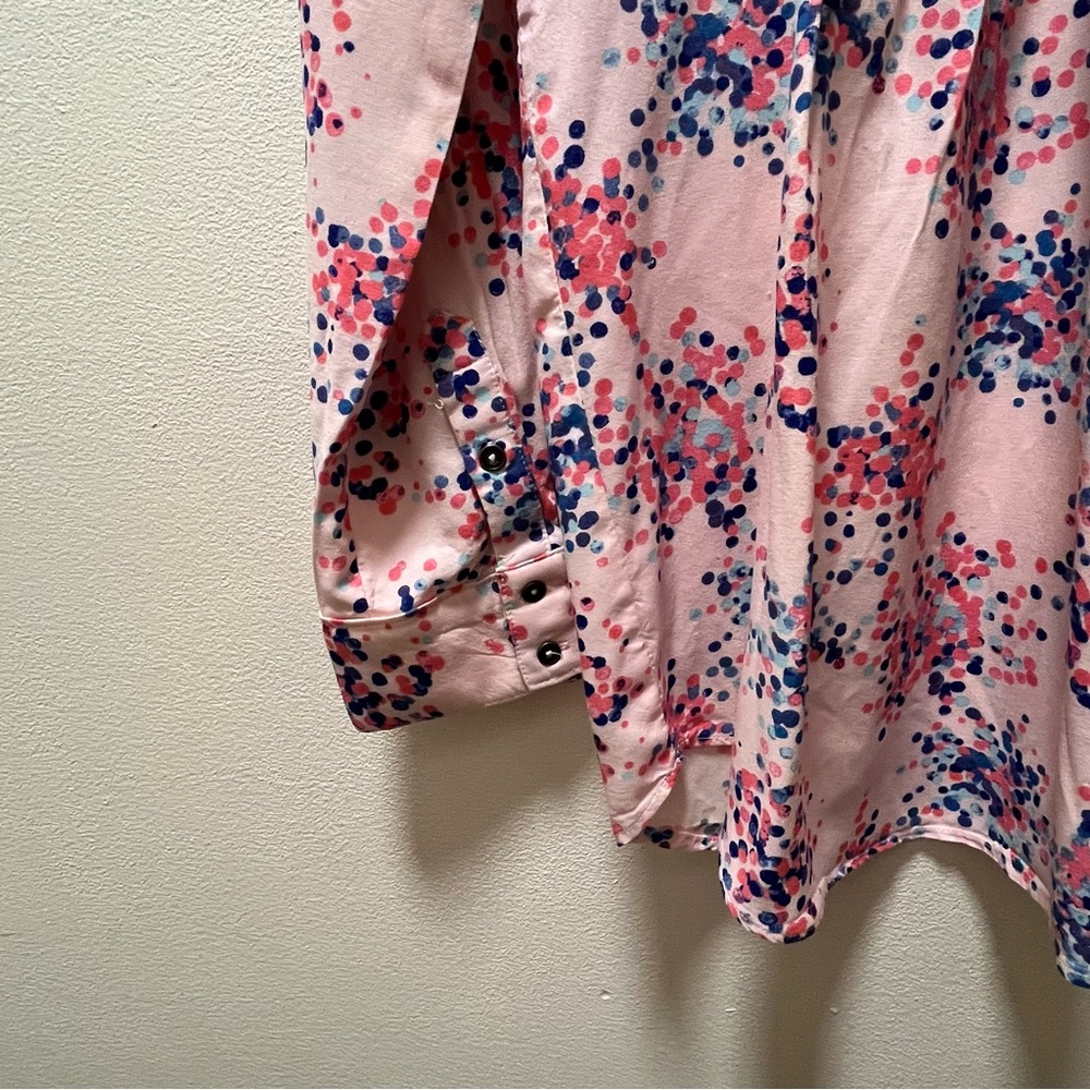 Motherhood Maternity Stylish Vibrant Long Sleeves, Sz S, Pink and Blue Dots - Picture 5 of 8